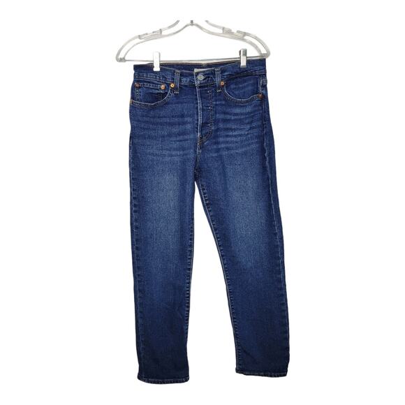 Levi's Wedgie Straight Jeans Thick Denim High Waisted Button Fly Women 30 x 28 - Picture 3 of 13